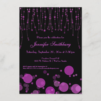 Invitation Bokeh rose élégant allume l'invitation de fête