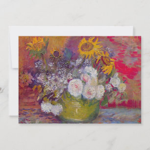 Invitation Bol avec Tournesols et Roses de Vincent van Gogh