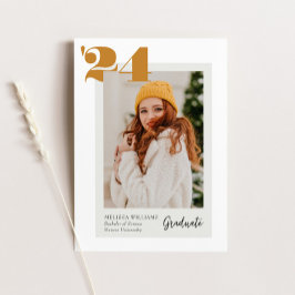 Invitation Bold Classe moderne de 2024 4 Photos Graduation