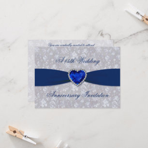 Invitation Bold Damask 45e anniversaire 4,5 x 6,25
