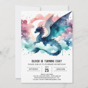 Invitation Bold Dragon Birthday Personnalisable