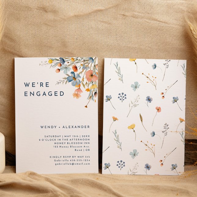 Invitation Bold Elegant Floral Nous sommes engagés pour la pa (Créateur téléchargé)