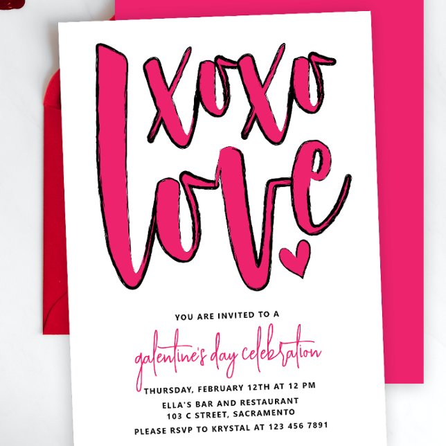 Invitation Bold Pink Galentine's Day Party (Créateur téléchargé)
