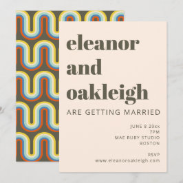 Invitation Bold Retro 60s les années 70 Aesthétique Mariage v