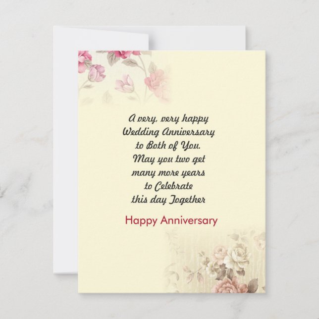 Invitation Bon anniversaire de Mariage (Devant)