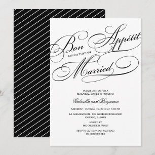 Invitation Bon Appetit Avant Le Dîner De Répétition Marié Inv