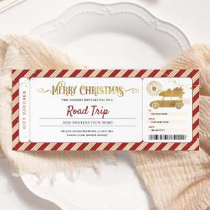 Invitation Bon cadeau de Noël pour voyage sur route