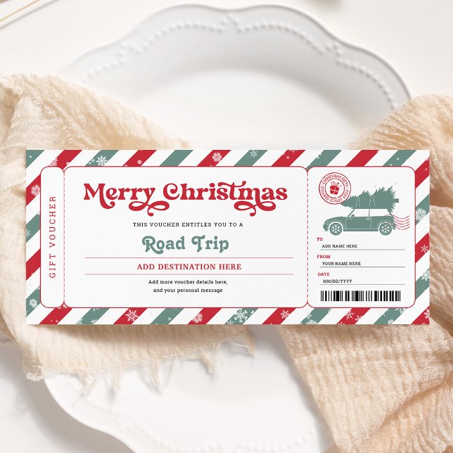 Invitation Bon cadeau de Noël pour voyage sur route (Créateur téléchargé)