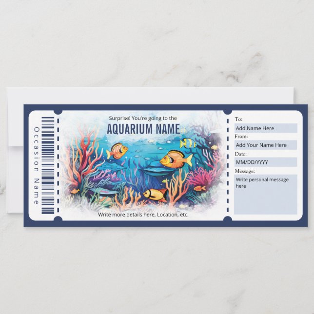 Invitation Bon cadeau Surprise Aquarium (Devant)