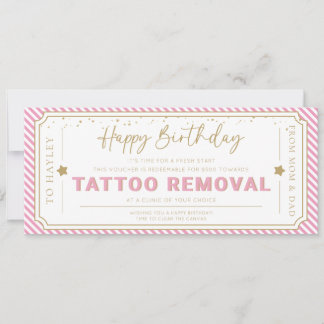 Invitation Bon de cadeau d'anniversaire pour retrait de tatou