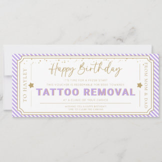 Invitation Bon de cadeau d'anniversaire pour suppression de t