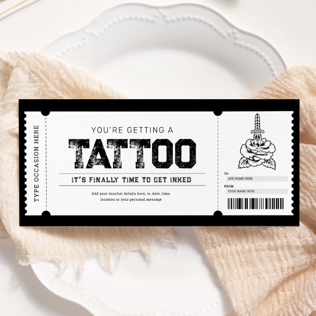 Invitation Bon de cadeau de tatouage (Créateur téléchargé)