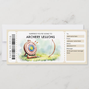 Invitation Bon de Cadeau pour des Cours de Tir à l'Arc