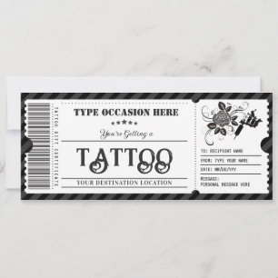 Invitation Bon de certificat cadeau de tatouage personnalisab