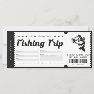 Invitation Bon de certificat cadeau pour un voyage de pêche