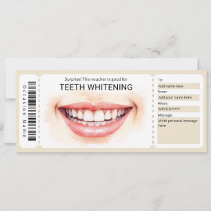 Invitation Bon de dentiste, Certificat cadeau de blanchiment 
