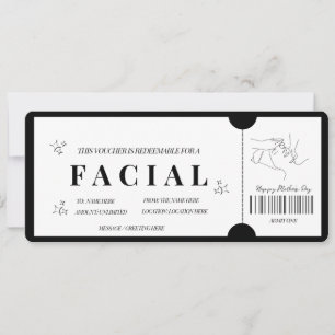 Invitation Bon de traitement facial minimaliste audacieux