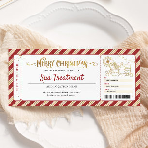 Invitation Bon de voucher pour massage de jour de spa à Noël