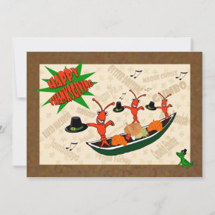 Invitation Bon thanksgiving de Cajun de pèlerins d'écrevisses