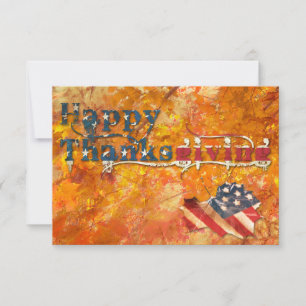 Invitation bon thanksgiving (drapeau d'automne)