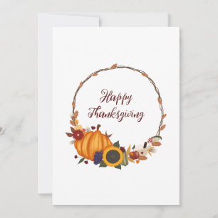 Invitation Bon thanksgiving Fall Wreath