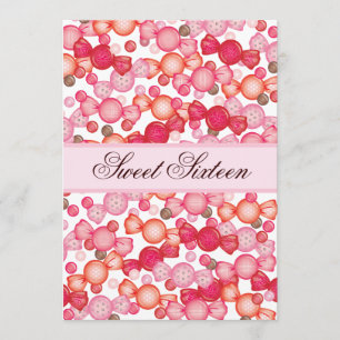 Invitation Bonbon 16 collection de seize sucreries dans le