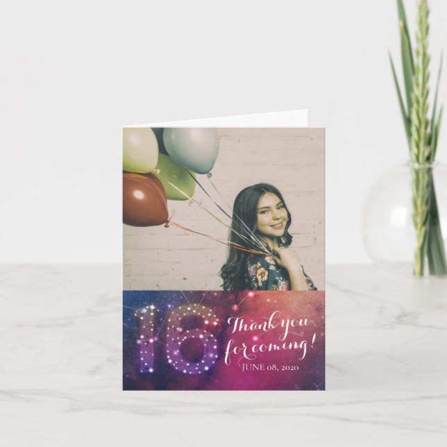 Invitation Bonbon 16 constellations de galaxie de Merci (Devant)