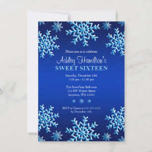 Invitation Bonbon bleu 16 du pays des merveilles d'hiver de