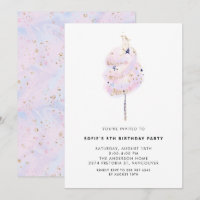 Bonbon de coton rose avec étincelle d'or fête d'an