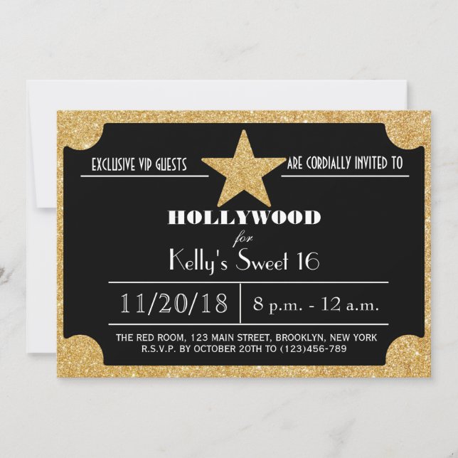 Invitation Bonbon de Hollywood de parties scintillantes (Devant)