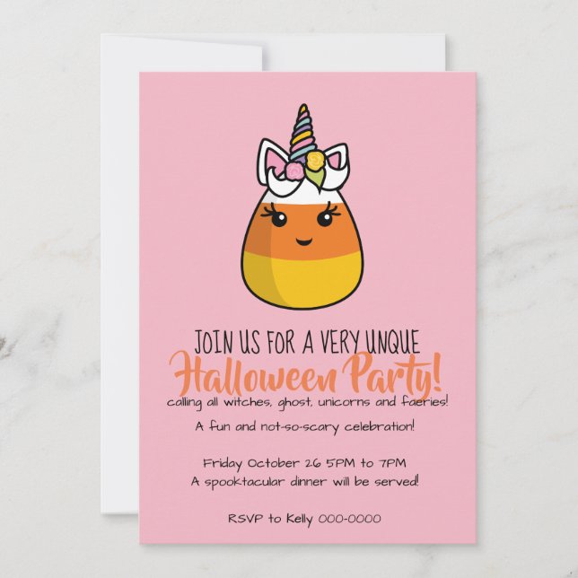 Invitation Bonbon de Maïs Licorne ~ la Licornebonb (Devant)