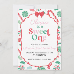 Invitation Bonbon de Noël Douce Première Anniversaire