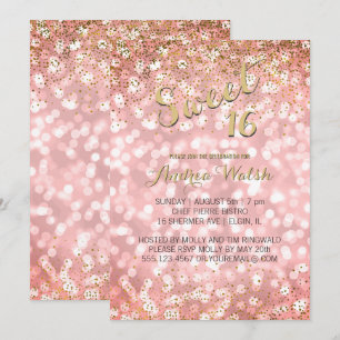 Invitation Bonbon élégant 16 à parties scintillantes de