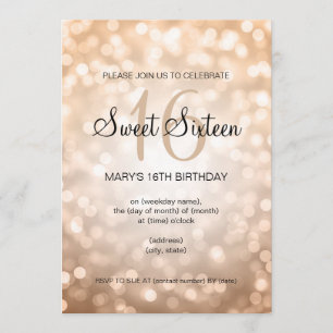 Invitation Bonbon élégant 16 lumières de cuivre de parties