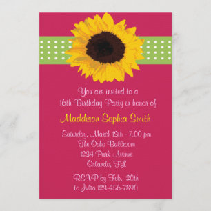 Invitation Bonbon fait sur commande à tournesol 16