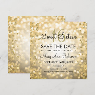 Invitation Bonbon fascinant 16 à or seize lumières de parties