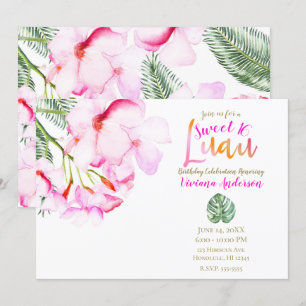 Invitation Bonbon floral hawaïen 16 d'oasis à vert tropical