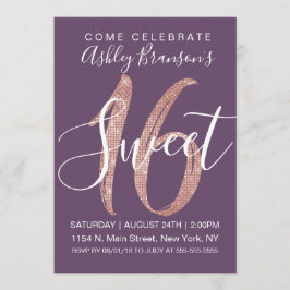 Invitation Bonbon Girly 16 à parties scintillantes de
