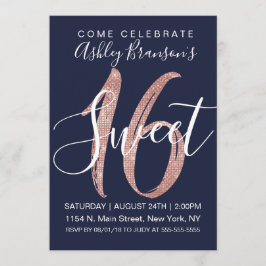 Invitation Bonbon Girly 16 à parties scintillantes de