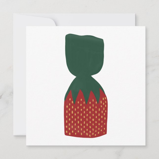 Invitation Bonbons aux fraises (Devant)