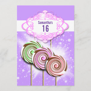 Invitation Bonbons d'anniversaire pour filles 16