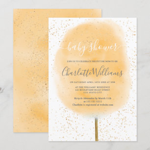 Invitation Bonbons de coton parties scintillant d'aquarelle j
