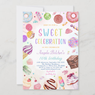 Invitation Bonbons doux fête anniversaire