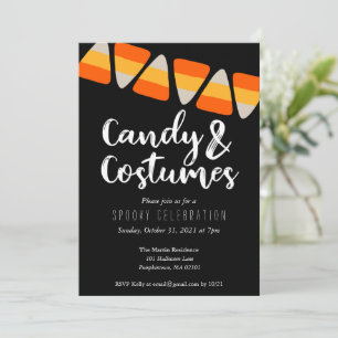 Invitation Bonbons et costumes de maïs Bonbons et Costumes Ha