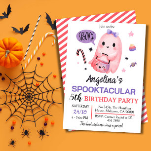 Invitation Bonbons pour fantôme doux et éffrayant 5e annivers