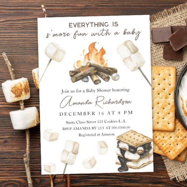 Invitation Bonfire S'more Fun Baby shower (Créateur téléchargé)