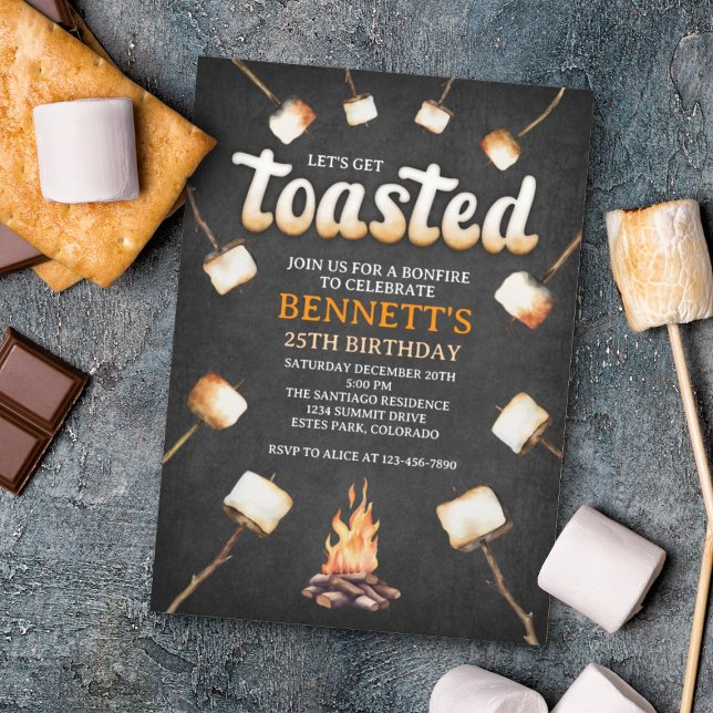 Invitation Bonfire Toasté Adulte Anniversaire (Créateur téléchargé)