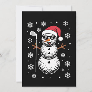 Invitation Bonhomme de neige balle de golf de Noël Santa lune