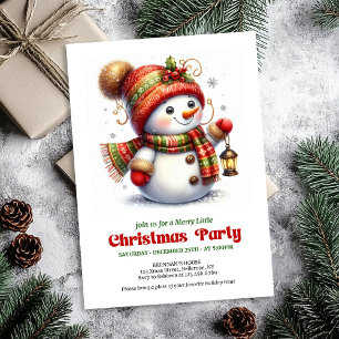 Invitation Bonhomme de neige de Noël lumineux invite les enfa