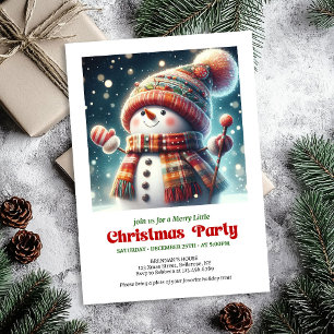 Invitation Bonhomme de neige de Noël lumineux pour enfants in